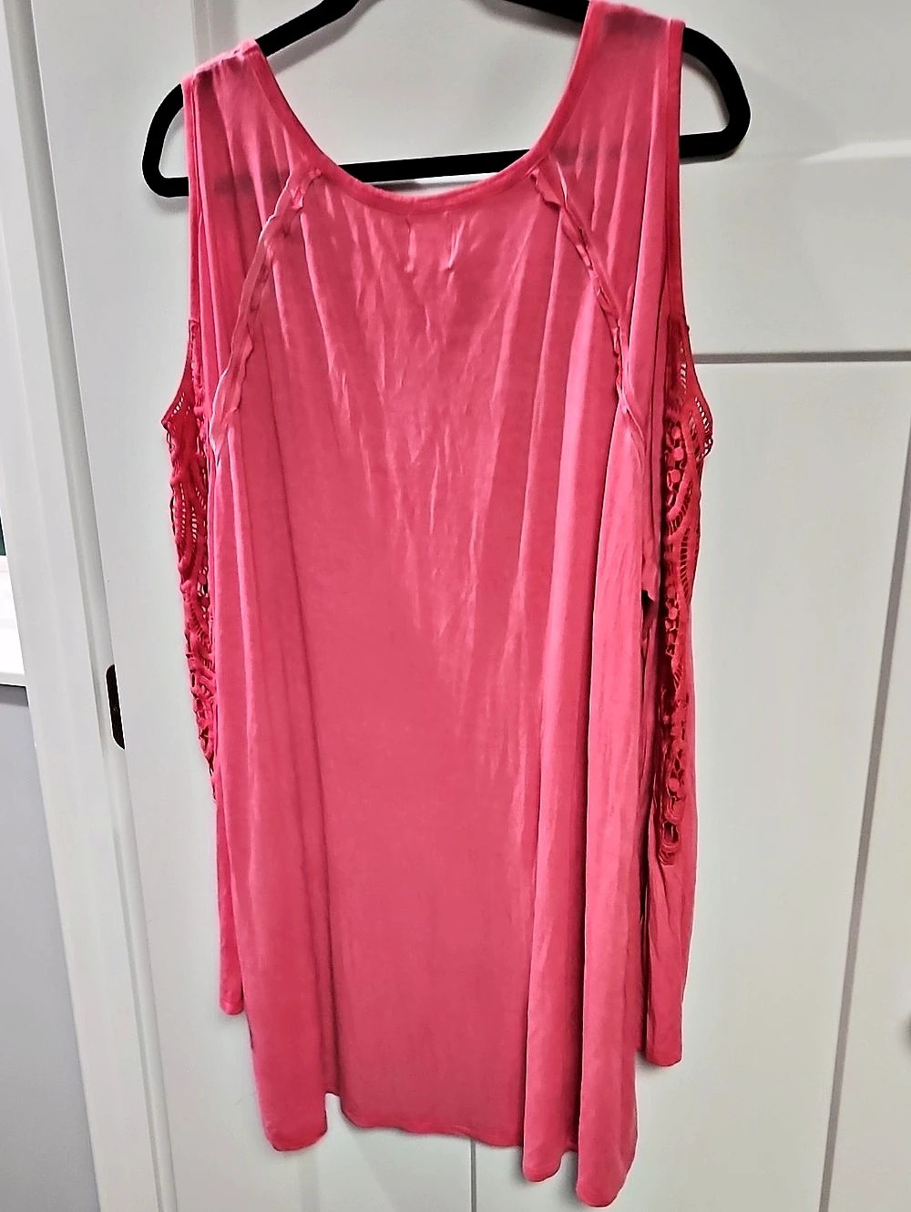 love fire Pink Crochet Side Tank Top Size 2X